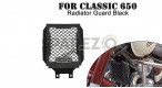 For Royal Enfield Classic 650 Stainless Steel Radiator Guard Black - SPAREZO